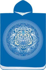 Poncho prosop de plaja TIGER albastru 80x145 cm
