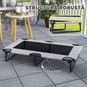 PawHut Pat Pliabil pentru Câini Mari cu Țesătură Tip Plasă, 107x61x20 cm, Gri | Aosom Romania