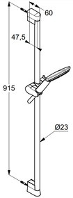 Set de dus Kludi Freshline 1S cu bara 90 cm, para si furtun alb mat Alb mat