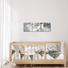 Tablou - Grădină romantică (cu ceas) (90x30 cm)