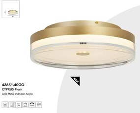Plafoniera LED design minimalist Cyprus auriu, 40cm