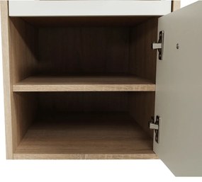 Masă PC de colţ, stejar sonoma/albă, MAURUS NEW MA11