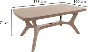 Set de mobilier de grădină Balorca 6+1 în culoarea cappuccino