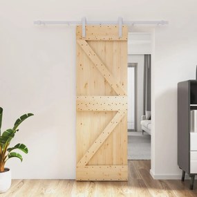 vidaXL Ușă glisantă cu set de feronerie 70x210 cm, lemn masiv de pin