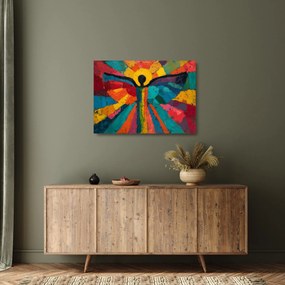 Tablou pe sticlă - Înger pictat (70x50 cm)