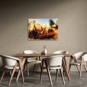 Tablou pe sticlă - Motiv șamanic (70x50 cm)