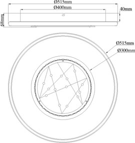 Globo 68288D3 - Lampă de tavan LED MIRRORA 40W/230V, diam. 51,5 cm, neagră