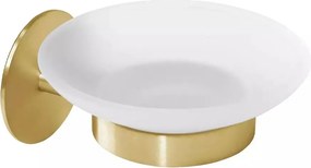 Savoniera Rea design rotund si finisaj auriu - sticla mata