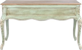 Birou clasic francez, stil Louis XV–XVI, din lemn masiv de mango verde decapé, 133x68x75 cm, Elégance