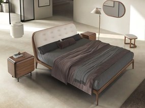 Noptiera design LUX cu sertare Walnut Veneer