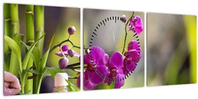 Tablou - spa and stones (cu ceas) (90x30 cm)