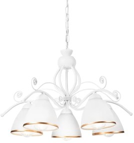 Lustră pe lanț RETRO II 5xE27/60W/230V alb
