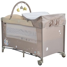 Patut pliant transformabil in tarc copii NOVOKIDS™ Sleepy NEST, 60X120 cm, 2 Niveluri, Masa infasat, Jucarie Carusel cu jucarii din plus, Fermoar