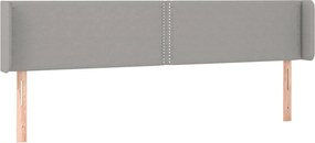 vidaXL Tăblie de pat cu aripioare gri deschis 183x16x78/88 cm textil