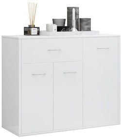 Servantă, alb extralucios, 88x30x70 cm, pal