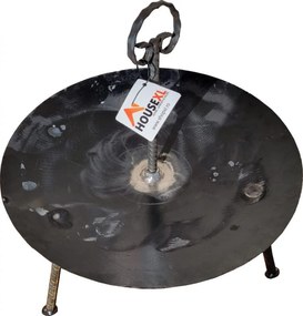 Gratar disc din otel HouseXL™ Barbecue Disk, Produs in Romania din taler de tractor, Picioare detasabile, Maner rece, Grosime 3.5 mm, Diametru 46