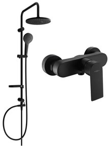 Mexen Erik set de duș exterior cu ploaie și baterie de duș Royo, negru - 72240205-70