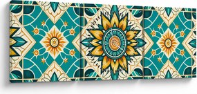 Tablou - Model turcoaz (cu ceas) (90x30 cm)