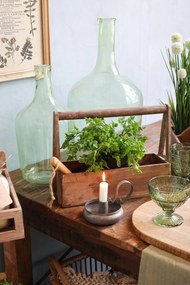 Damigeana decorativa, verde, din sticla, D19cm