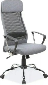 Scaun de birou Q-345, gri, stofa mesh/metal/plastic, 62x49x118/128 cm