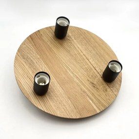 Plafonieră DUSTY 3xE27/15W/230V d. 34 cm stejar/negru