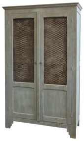 Dulap vintage din lemn cu uși traforate, H184 cm, „Antique Opal”