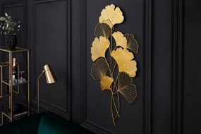 Decoratiune de perete frunze de ginkgo filigran, Ginkgo 110cm auriu