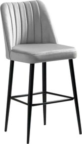 Set 2 scaune bar VENTO, crem/negru, stofa catifelata/metal, 49x45x99 c