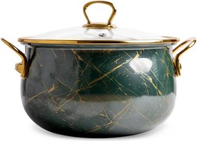 La mâna a doua: Aragaz Goldmann GM 8017-22G, 5l, 22x14 cm, Emailat, Inducție, Capac din sticlă, Verde smarald