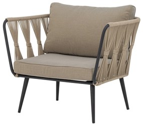 Fotoliu de exterior, bej, din metal, Pavone
