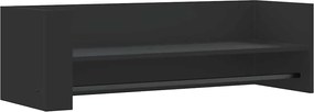 vidaXL Raft de perete, negru, 100x35x30,5 cm, lemn prelucrat