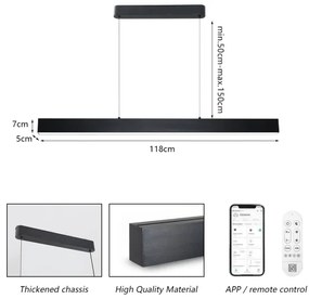 Brilagi - Lustr LED SLEEKLINE SMART 40W 230V Wi-Fi Tuya negru + DO