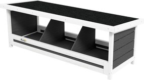 PawHut Cuibar pentru găini cu 3 compartimente, cu bază înălțată și acoperiș, din lemn și bitum, 95x37x34 cm, gri | Aosom Romania