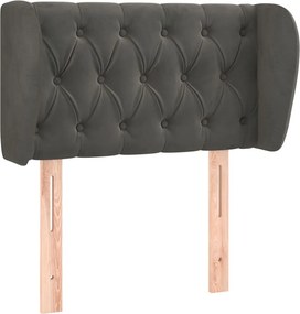 vidaXL Tăblie de pat cu aripioare gri închis 83x23x78/88 cm catifea