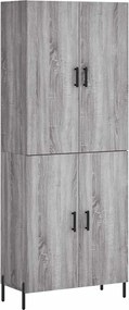 vidaXL Dulap înalt, gri sonoma, 69,5x34x180 cm, lemn compozit