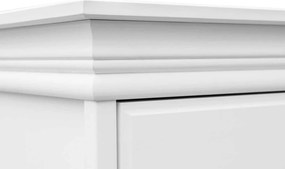 Dulap lemn masiv alb Florence, 132 × 62 × 218 cm