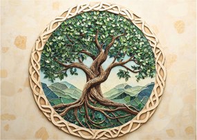 Tablou pe sticlă – Arborele vieții împletit (70x50 cm)