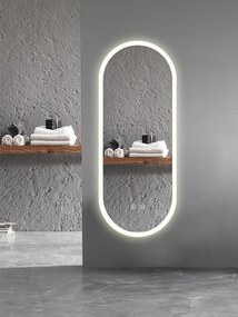 Oglindă baie, Multifuncțională, Iluminare LED Touch, Intensitate reglabila, Sistem Dezaburire, 100x40 cm