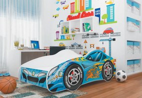 Supermobel Pat pentru copii AUTO + saltea + somieră GRATIS, 70x140, MODEL 04