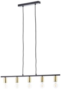 Brilliant - Lustră pe cablu KERRY 5xE27/40W/230V negru/alamă