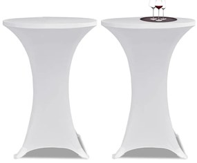 241203 vidaXL Husă de masă cu picior Ø80 cm, 2 buc., alb, elastic