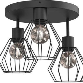Plafonieră PARKLA 3xE27/15W/230V negru