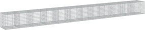 vidaXL Coș gabion cu capac, 1200x100x100 cm, fier galvanizat