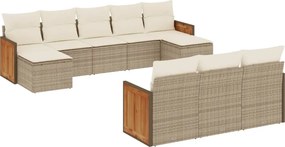 vidaXL Set canapele de grădină cu perne, 10 piese, bej, poliratan