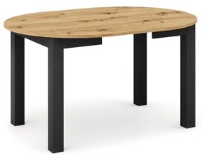 Masă extensibilă de dining WILY, stejar artisan/negru