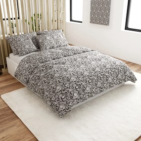 Orient lenjerie de pat din bumbac gri Inchidere: Fermoar