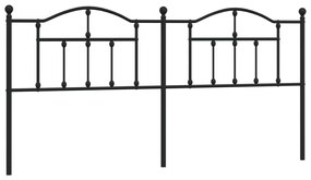 353477 vidaXL Tăblie de pat metalică, negru, 200 cm