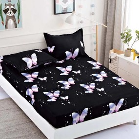 Lenjerie de pat 3 cu elastic 100% bumbac - a730 de la Onesleep