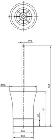 SAPHO 1308-28 Justy WC perie de toaletă pentrumontare, ceramică/oțel inoxidabil