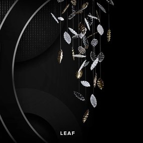 Element decorativ suspendat design frunze care cad din tavan LEAF C plating